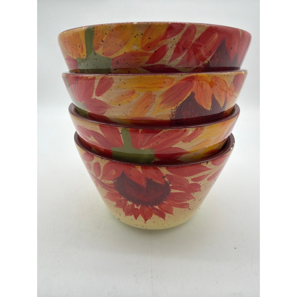 Pfaltzgraff Handpainted "Evening Sun" Bowls (Set of 4) Stoneware